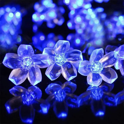 guirlande solaire extérieur illumination féerique lumière bleue