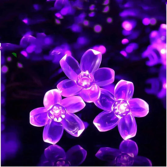 guirlande solaire extérieur illumination féerique lumière violette
