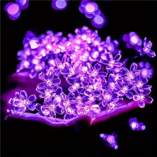guirlande solaire extérieur illumination féerique lumière violette