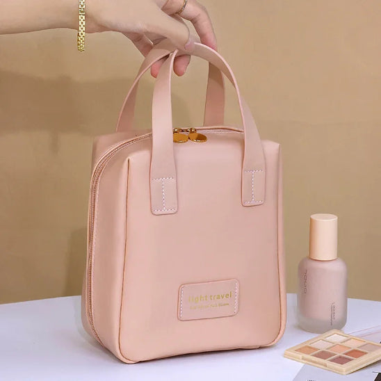 Trousse Maquillage - Élégance Voyage - rose fermée - rangement innovant