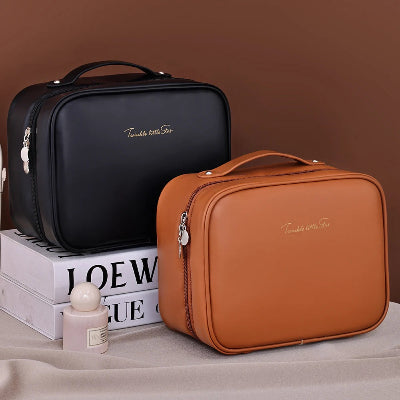 Trousse maquillage - OrganizeBeauty - Rangement innovant - Couleur noir et marron  - fermées