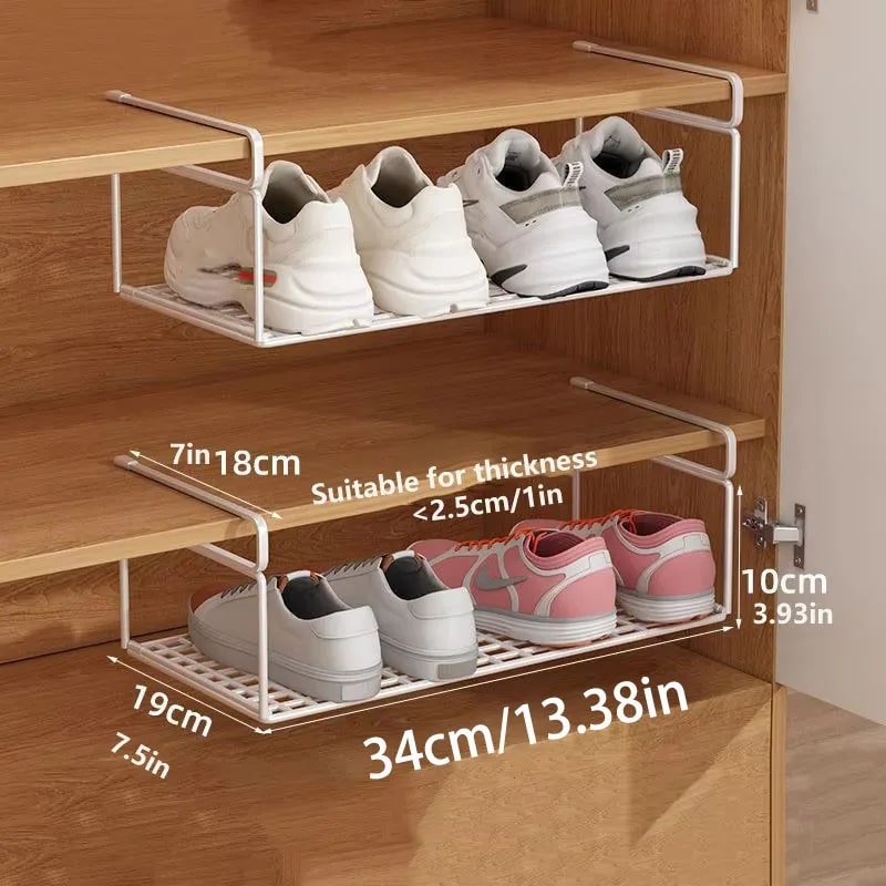 Etagère-chaussure-suspendue-rangement-innovant-blanc-taille-petite-deux-pièces