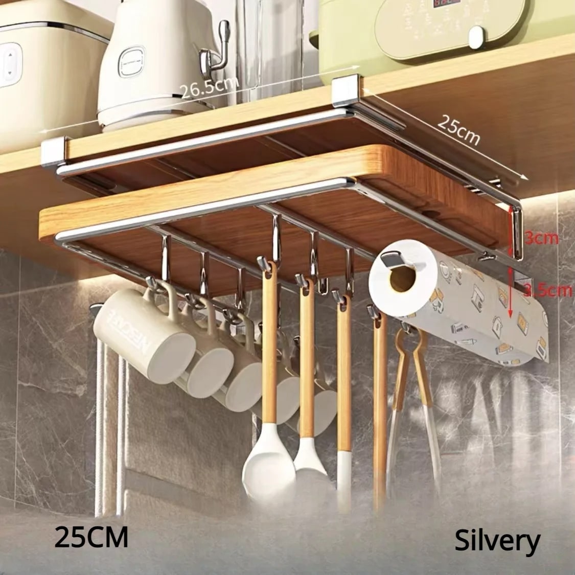 Étagère-de-rangement-innovant-argentée-taille-M-style-cinq
