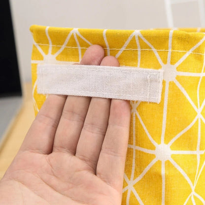 Panier-rangement-pliable-multifonctionnel-rangement-innovant-jaune-avec-poignées-solides