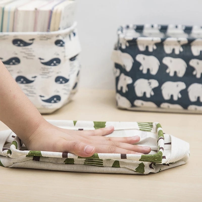 Panier-rangement-pliable-multifonctionnel-rangement-innovant-plié