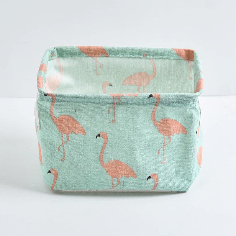 Panier-rangement-pliable-multifonctionnel-rangement-innovant-motifs-flamant-rose