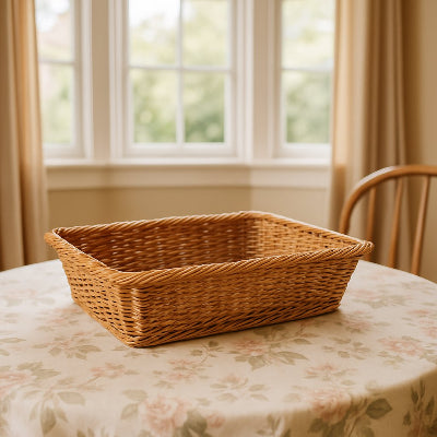 Panier-de-rangement-tissé-rangement-innovant-posé-sur-table