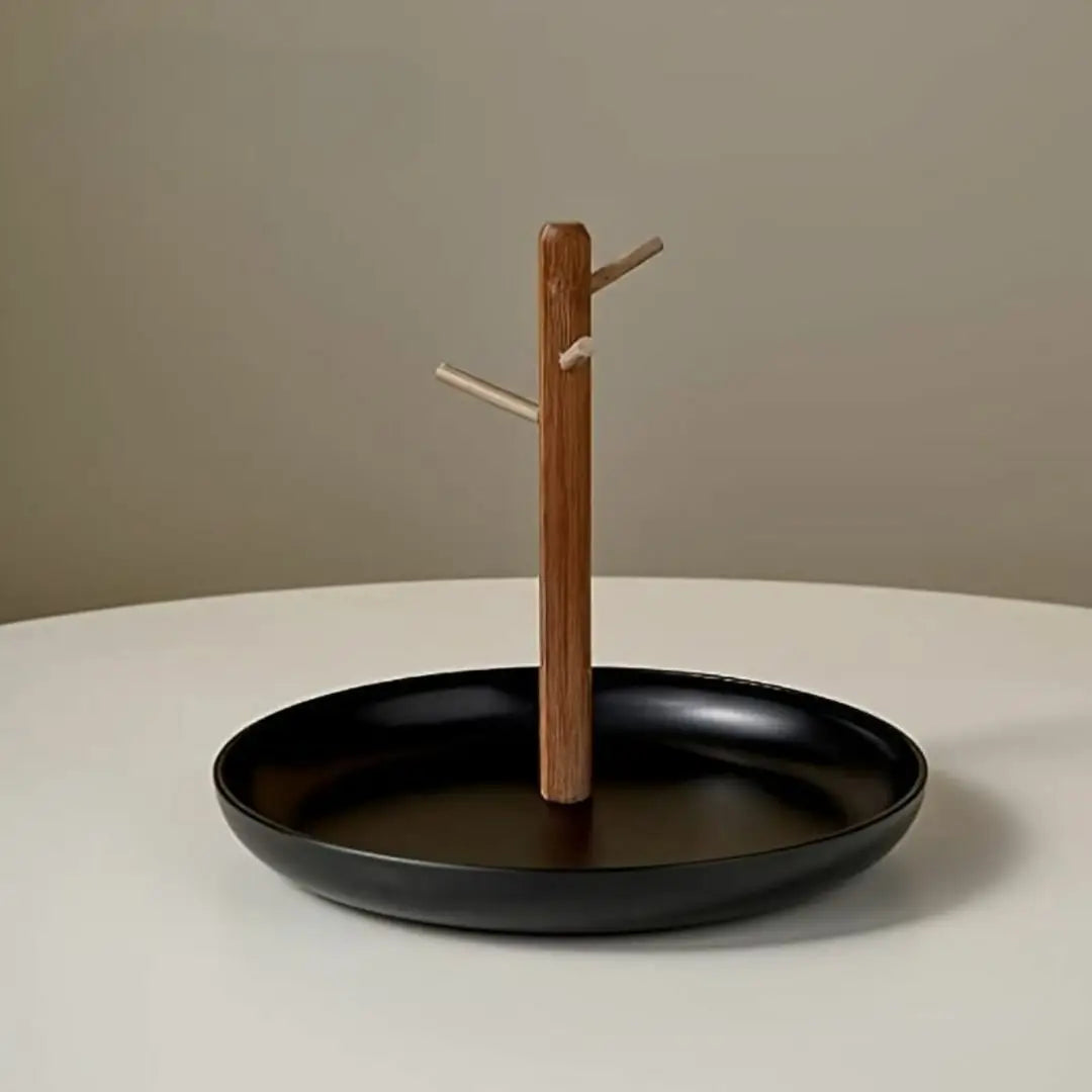 Rangement Bijoux - Et Clé - BranchRoundTray™ - Noir - Rond/Noir - Rangement Innovant