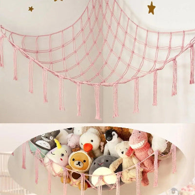 Rangement Chambre Enfant - Range Peluches - StorageHammock™ - Rose - Rangement Innovant