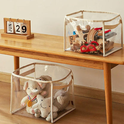 Rangement-jouet-enfant-transparent-rangement-innovant-posé-sur-la-table