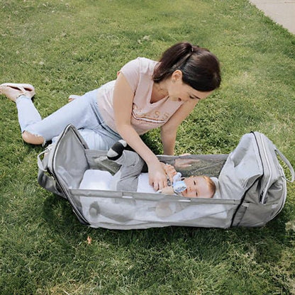 Sac de voyage à dos - A langer avec lit intégré - Rangement Innovant