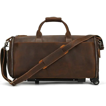 Sac de voyage - En cuir - Pliable - Avec Trolley - Rangement Innovant