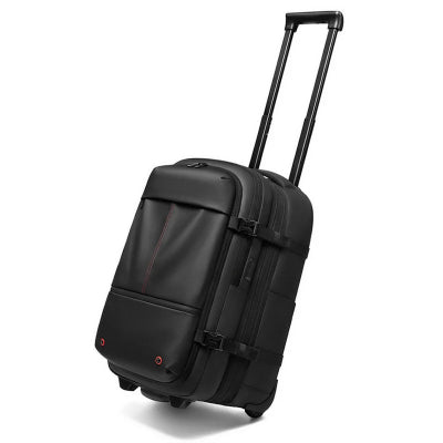 Sac de voyage compressible avec trolley noir fermé