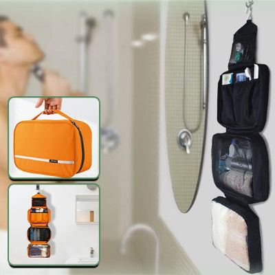 Trousse de toilette - Avec crochet - Vert armée - Rangement Innovant