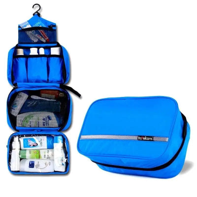 Trousse de toilette - Avec crochet - bleu - Rangement Innovant