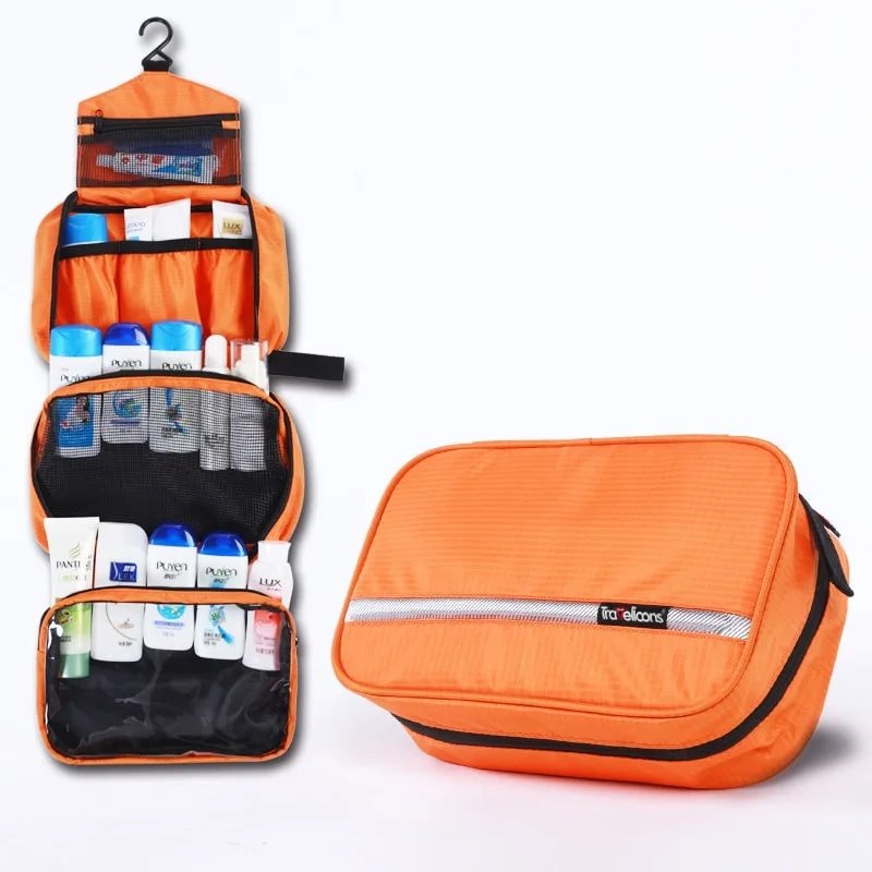 Trousse de toilette - Avec crochet - orange - Rangement Innovant