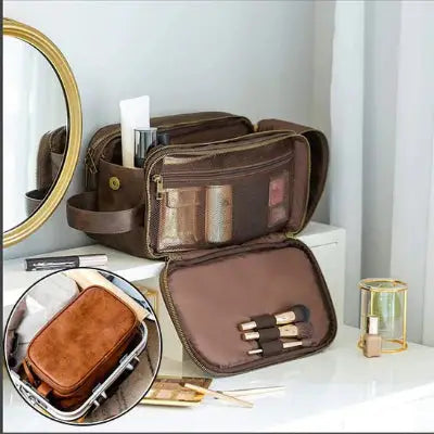Trousse de Toilette - Polyvalente en Simili Cuir - Rangement Innovant