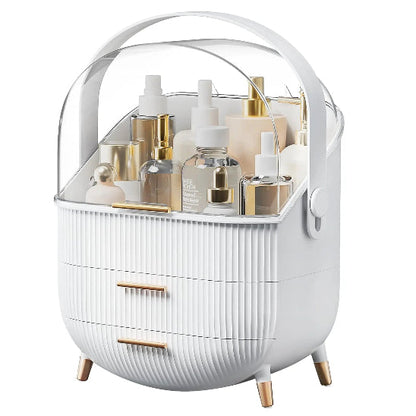 organisateur de maquillage blanc rangement innovant